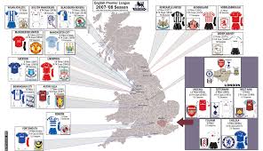 map of premier league teams